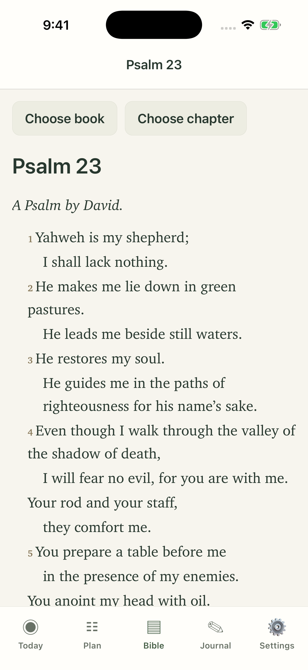 Bible Focus Scripture reader on iPhone